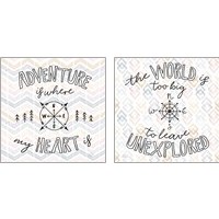 Framed 'World Traveler  2 Piece Art Print Set' border=