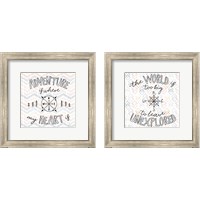 Framed 'World Traveler  2 Piece Framed Art Print Set' border=