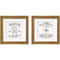 Framed 'World Traveler  2 Piece Framed Art Print Set' border=