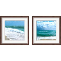 Framed 'Teal Surf 2 Piece Framed Art Print Set' border=