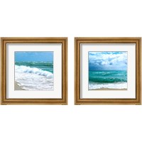 Framed 'Teal Surf 2 Piece Framed Art Print Set' border=