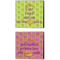 Framed Love and Smile 2 Piece Canvas Print Set