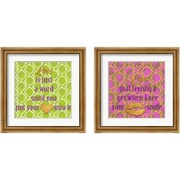 Framed 'Love and Smile 2 Piece Framed Art Print Set' border=