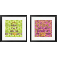 Framed 'Love and Smile 2 Piece Framed Art Print Set' border=