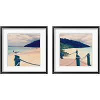 Framed 'Island Vacation 2 Piece Framed Art Print Set' border=