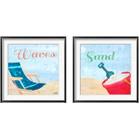 Framed 'Beach Play 2 Piece Framed Art Print Set' border=