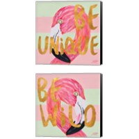 Framed 'Be Wild and Unique 2 Piece Canvas Print Set' border=