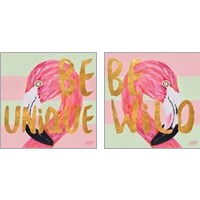 Framed 'Be Wild and Unique 2 Piece Art Print Set' border=