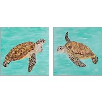 Framed 'Sea Turtle 2 Piece Art Print Set' border=