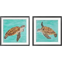 Framed 'Sea Turtle 2 Piece Framed Art Print Set' border=