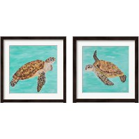 Framed 'Sea Turtle 2 Piece Framed Art Print Set' border=