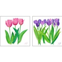 Framed 'Tulips 2 Piece Art Print Set' border=