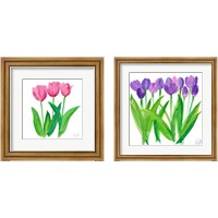 Framed 'Tulips 2 Piece Framed Art Print Set' border=