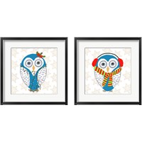 Framed 'Christmas Owl 2 Piece Framed Art Print Set' border=