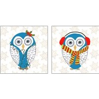 Framed 'Christmas Owl 2 Piece Art Print Set' border=