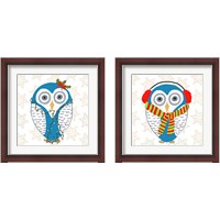Framed 'Christmas Owl 2 Piece Framed Art Print Set' border=