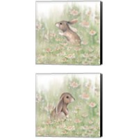 Framed 'Meadow Visitor 2 Piece Canvas Print Set' border=