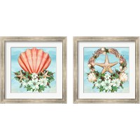 Framed 'Holiday By the Sea 2 Piece Framed Art Print Set' border=