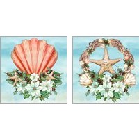 Framed 'Holiday By the Sea 2 Piece Art Print Set' border=