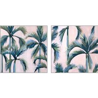 Framed 'California Pink Palms 2 Piece Art Print Set' border=