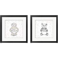 Framed 'Animal Hugs 2 Piece Framed Art Print Set' border=
