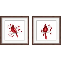 Framed 'Winter Cardinal in Red 2 Piece Framed Art Print Set' border=