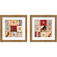 Framed 'Feel the Music 2 Piece Framed Art Print Set' border=