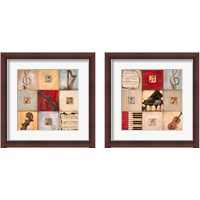 Framed 'Feel the Music 2 Piece Framed Art Print Set' border=