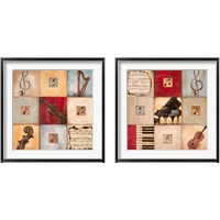 Framed 'Feel the Music 2 Piece Framed Art Print Set' border=