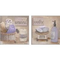 Framed 'Lavender Bath 2 Piece Art Print Set' border=