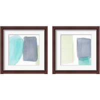 Framed Teal and Grey Abstract 2 Piece Framed Art Print Set