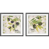 Framed 'Olives Noires et Vertes 2 Piece Framed Art Print Set' border=