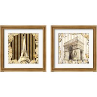 Framed 'Golden Paris 2 Piece Framed Art Print Set' border=