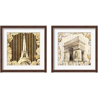 Framed 'Golden Paris 2 Piece Framed Art Print Set' border=
