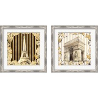 Framed 'Golden Paris 2 Piece Framed Art Print Set' border=