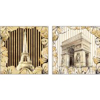 Framed 'Golden Paris 2 Piece Art Print Set' border=