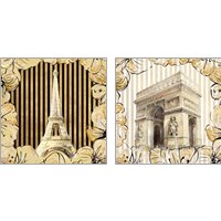 Framed Golden Paris 2 Piece Art Print Set