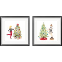 Framed 'Decorating Christmas 2 Piece Framed Art Print Set' border=