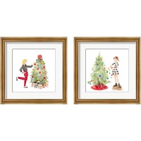 Framed 'Decorating Christmas 2 Piece Framed Art Print Set' border=