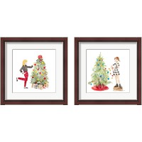 Framed 'Decorating Christmas 2 Piece Framed Art Print Set' border=