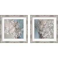 Framed 'Misty Orchids (Blue) 2 Piece Framed Art Print Set' border=