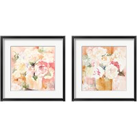 Framed 'Cascading Blooms 2 Piece Framed Art Print Set' border=