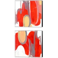 Framed 'Catching the Tempo Orange 2 Piece Canvas Print Set' border=