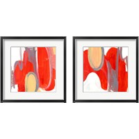 Framed 'Catching the Tempo Orange 2 Piece Framed Art Print Set' border=