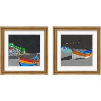 Framed 'Boat Ride along the Coast 2 Piece Framed Art Print Set' border=