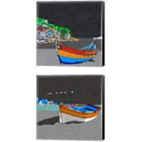Framed 'Boat Ride along the Coast 2 Piece Canvas Print Set' border=
