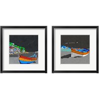 Framed 'Boat Ride along the Coast 2 Piece Framed Art Print Set' border=