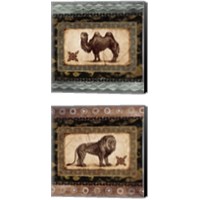 Framed 'African Expression Square 2 Piece Canvas Print Set' border=