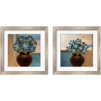 Framed 'Floral Motif 2 Piece Framed Art Print Set' border=