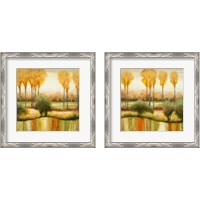 Framed 'Early Morning Meadow 2 Piece Framed Art Print Set' border=